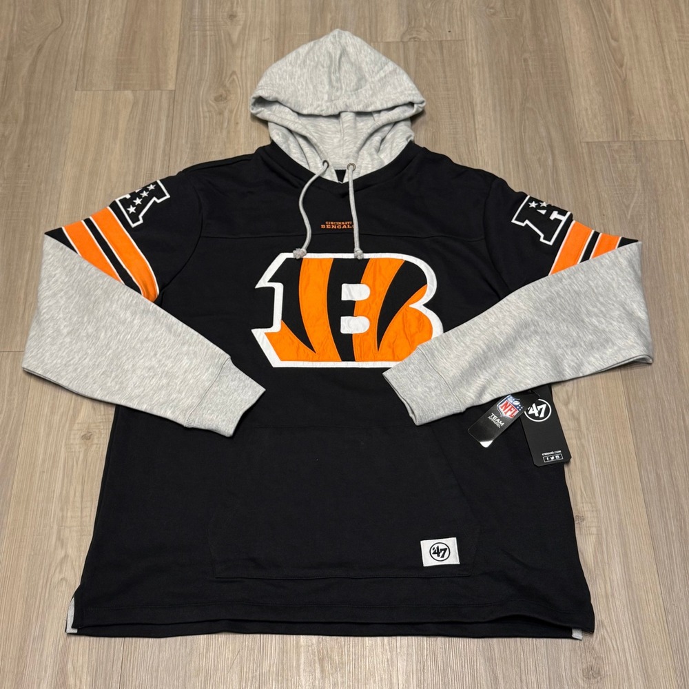 Cincinnati Bengals '47 Brand NFL Lacer Hoodie 2XL NWT NFL Flint Black Pullover